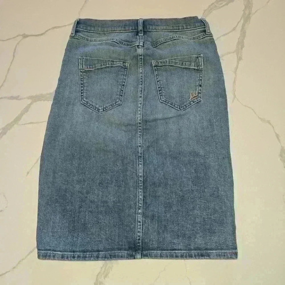 Express Women's Button Down Stretch Midi Jean Skirt Size 0 - Picture 3 of 8